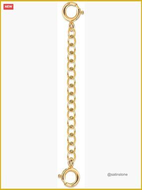 18K Solid Gold Necklace Extender Adjustable Extension Chain 2 Inches